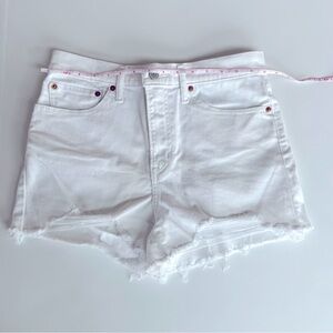 Levi's High Rise Shorts Women's Size 30 White Cutoff Distressed Denim